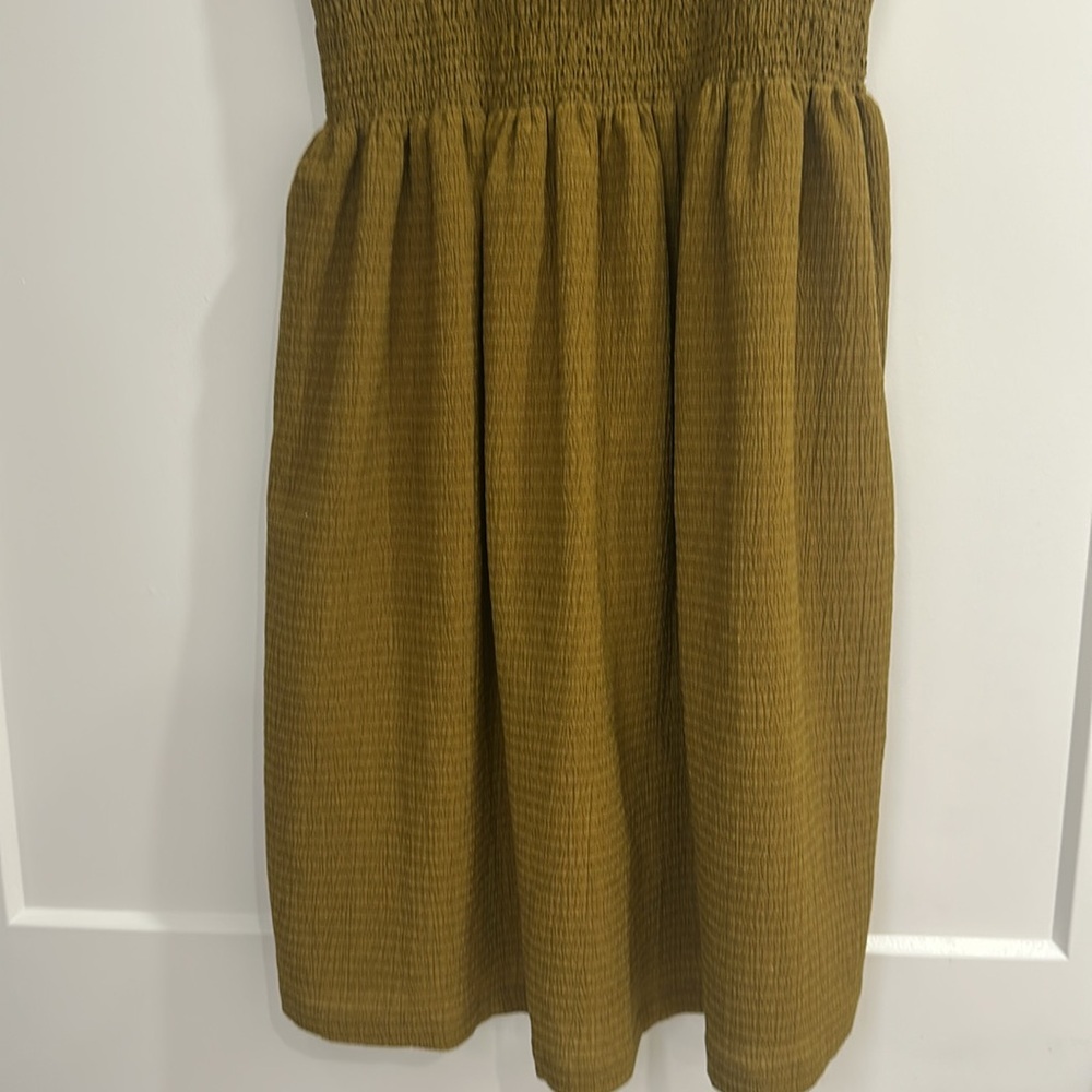 Madewell Olive Smocked Mini Dress - Picture 9 of 11